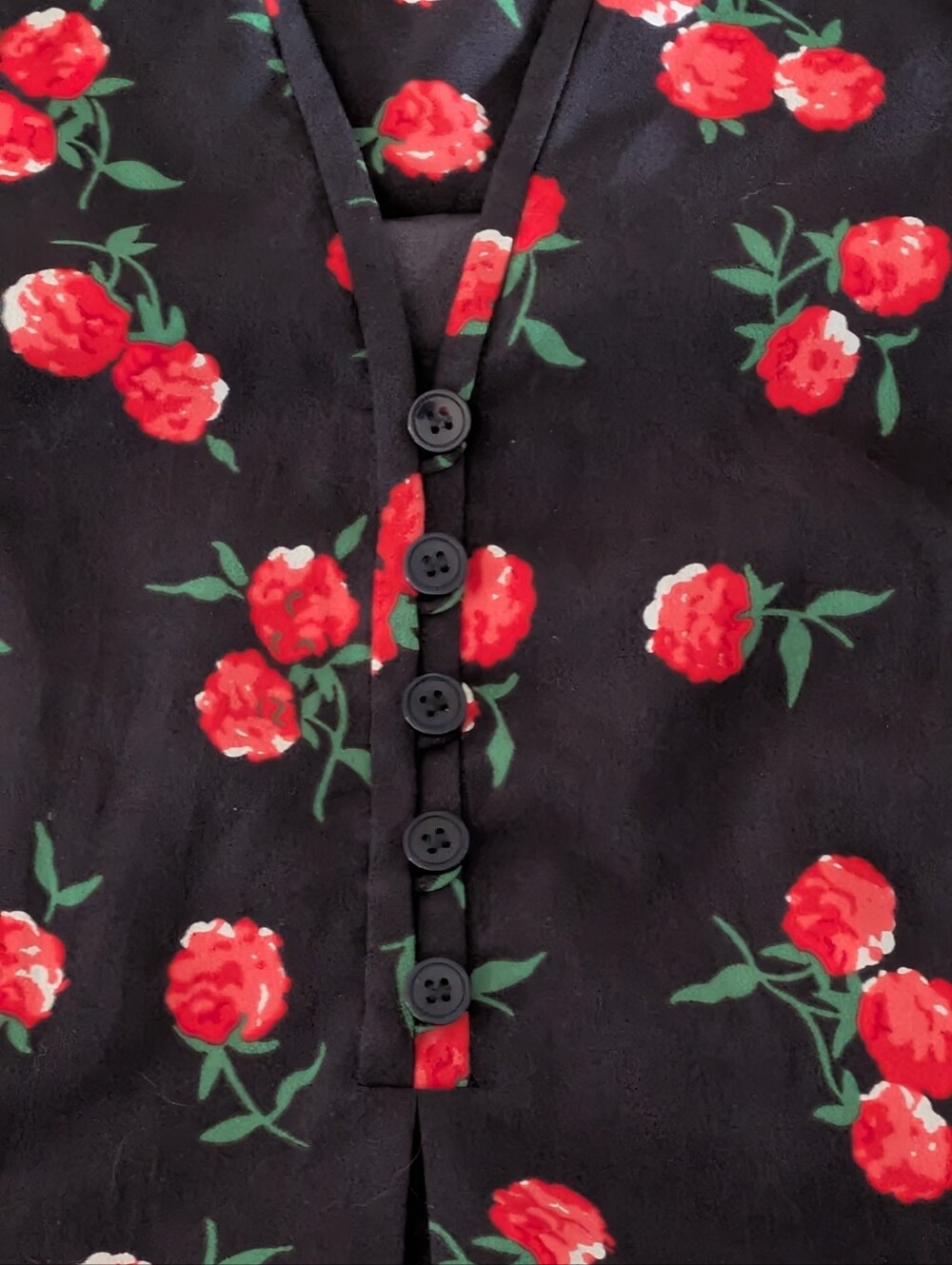 Talbots XS Navy Sleeveless With Raspberry Print - Picture 3 of 8
